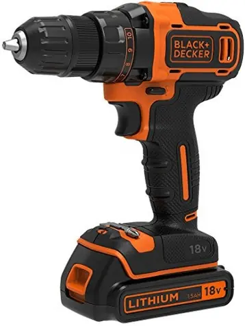 Black&amp;Decker BDCDD186KB-QW / Aku Vŕtačka / 18V / 2x1.5Ah / 10mm skľučovadlo / 1400 ot-min / 40 Nm