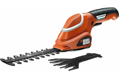 Black&Decker GSL700 / Aku nožnice na kríky a trávu / 7.2V / 1.3Ah / Dĺžka čepele 15 cm / Doba chodu 45 min