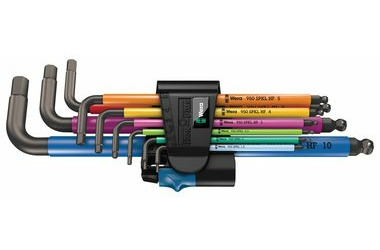 WERA 950|9 Hex-Plus Multicolour HF 1 / Sada zástrčných kľúčov / metrická / BlackLaser / s pridržiavacou funkciou