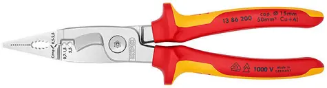 Knipex 1386200 Univerzálne elektroinštalačné kliešte 200 mm / 1000V VDE