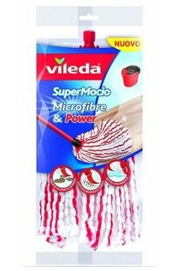 Vileda Náhradný nástavec pre mopy Supermocio Microfibre &amp; Power / vhodné na tvrdé podlahy