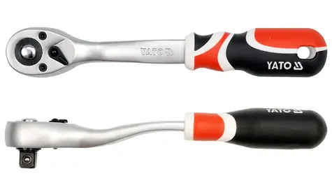 YATO Račňa 1|2" vyhnutá / Dĺžka 255 mm / Počet zubov 72 / prepínacia páčka / CrV 6140