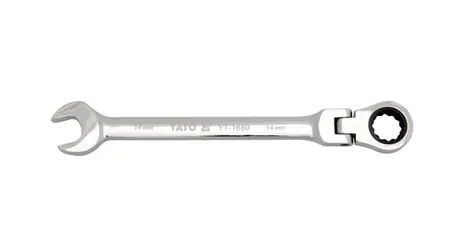 YATO Očkoplochý račňový kľúč / 17 mm / Dĺžka 230 mm / 72 zubov / CrV