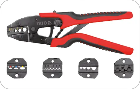 YATO Kliešte konektorové s príslušenstvom / Dĺžka 260 mm / Typ konektora RG6 | RG58 | RG59 | RG62 | 0.5-10 mm2