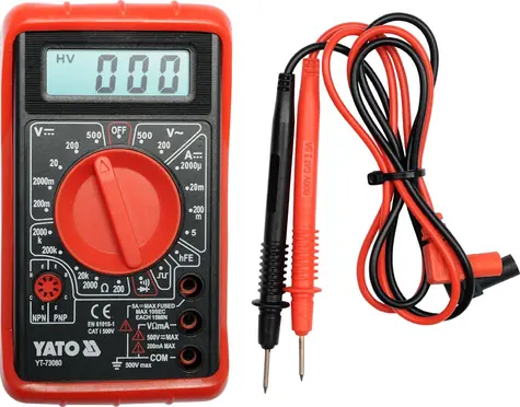 YATO Digitálny multimeter / Jednosmerné napätie 0.2-500V / Striedavé napätie 200-500V / Jednosmerný prúd 0.2 mA - 5 A