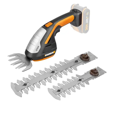 WORX WG801E / Aku nožnice na kríky a trávu / 20V / 2.0Ah / Záber 200|120 mm / Doba chodu 60 min