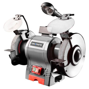 Graphite 59G383 / Stolová brúska s osvetlením / 370 W / 230V / 2950 ot.-min