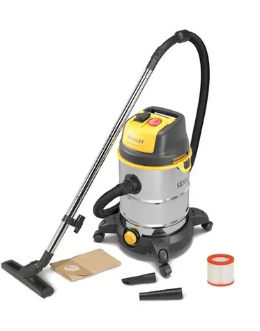 Stanley Wet&amp;Dry SXVC30XTDE / Priemyselný vysávač s príslušenstvom / 1600W / 30 l / mokré a suché vysávanie