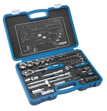 Narex sada náradia s golou (443000905) / šesťhran 1|2" a 1|4" / 61ks náradie / plastový kufrík