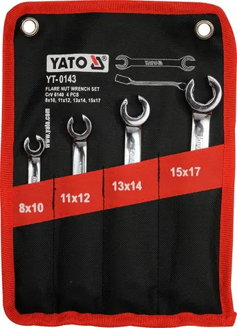 YATO Sada kľúčov prstencových 8-17 mm 4ks / polootvorené