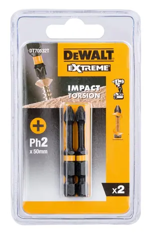 DeWalt DT70532T / sada bitov Impact Torsion Extreme / Ph2x50mm / 2ks