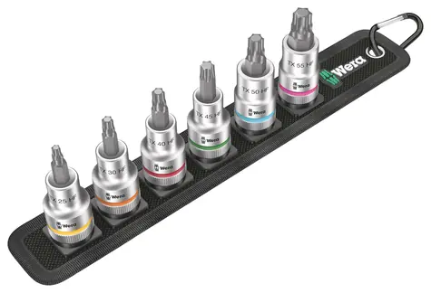 WERA Belt C 3 TORX HF / sada zástrčných nástavcov Zyklop TORX / s pridržiavacou funkciou / upínacia časť 1|2"