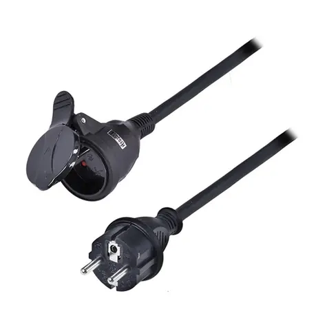 Solight predlžovací prívod - spojka 1 zásuvka 10m čierna / gumová / 3 x 1,5 mm2