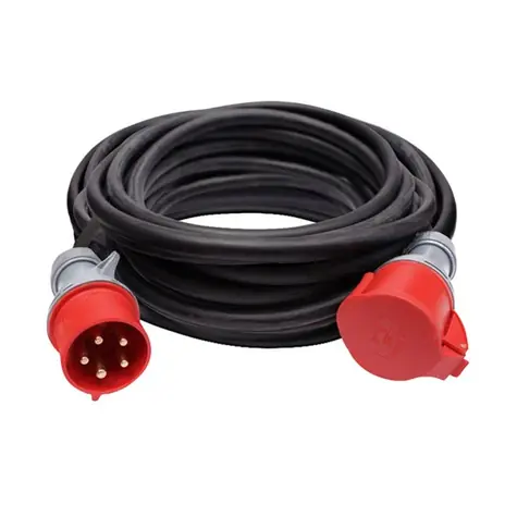 Solight predlžovací 400V-32A prívod - spojka 1 zásuvka 20m čierna / 5 x 2.5mm2