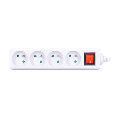 Solight viacnásobná zásuvka 4 zásuvky + vypínač biela / 230V-16A / bez kábla