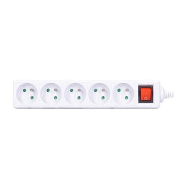 Solight viacnásobná zásuvka 5 zásuviek + vypínač biela / 230V-16A