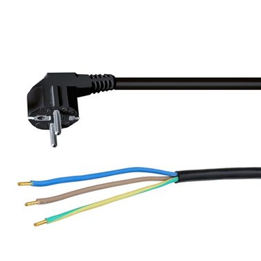 Solight PF04 flexo šnúra 2m čierna / 3x 1mm2