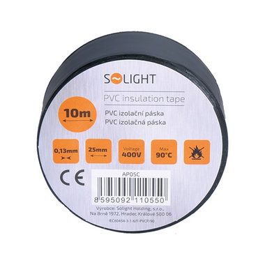 Solight AP05C izolačná páska 25mm x 0.13mm x 10m čierna