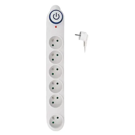 Solight PO64 prepäťová ochrana biela / 150J / 6 zásuviek / 5m