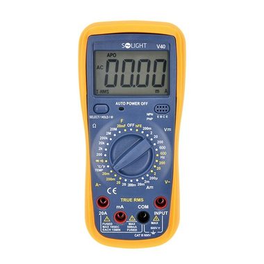 Solight V40 multimeter / max. AC 600V / max. DC 600V / 20A / test diódy / RMS