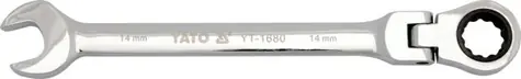YATO Kľúč očkoplochý račňový 8 mm s kĺbom / Dĺžka 140 mm