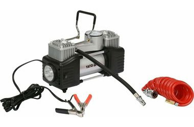 YATO YT-73462 / Kompresor do auta s LED lampou / 250W / DC 12-13.8V / 150 PSI / 60l-m