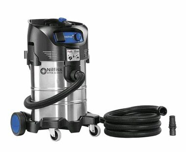 Nilfisk ATTIX 40-21 PC Inox / Priemyselný vysávač / 1500W / Mokré a suché vysávanie / 37 L (nerez oceľ) / 59 dB