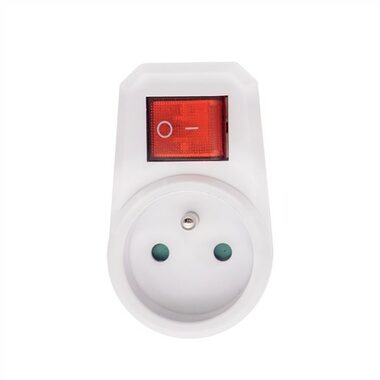 Solight P96 zásuvka 16A biela vypínač / max 3680W