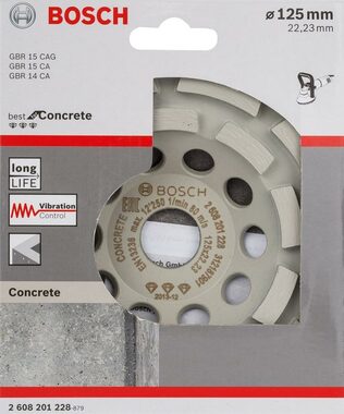 BOSCH Best for concrete 2608201228 / Diamantový hrncový kotúč / 125 mm / 22.23 mm / 1 ks