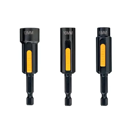 DeWalt DT7460 samočistiteľné hlavice pre rázové uťahovače (3ks) / šesťhran 1|4" / Veľkosti: 8 &amp; 10 &amp; 13 mm / Dĺžka: 75