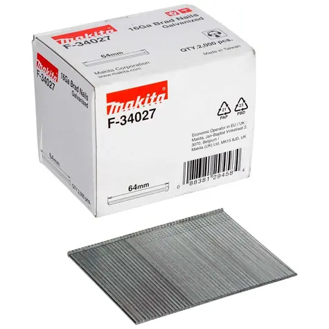 Makita F-34027 Klince nastreľovacie / 16G / dĺžka 64 mm / 2000 ks