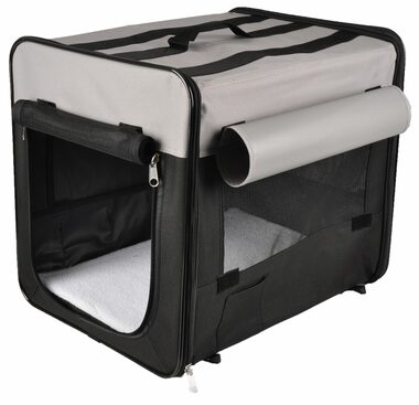 Flamingo Smart Top Plus čierno-šedá / Prepravka pre psov / 46x36x41cm