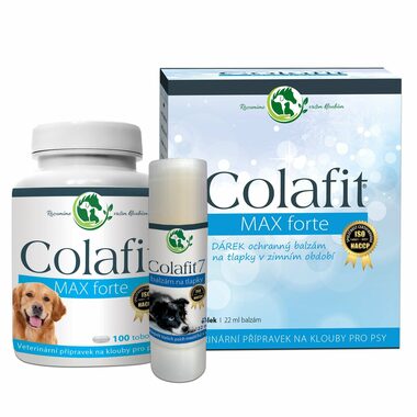 Colafit Darčekový balíček - malý / 1x Colafit Max forte 100 tob. + 1x ochraný balzam na labky Colafit 7