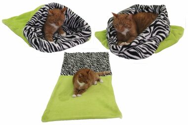 Marysa pelech 3v1 pre mačky svetlo zelená-zebra - veľkosť XL