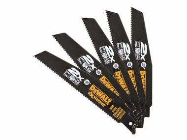 DeWalt DT2301L Extreme 2X / Sada 5 ks pílových listov HCS&amp;HSS / Dĺžka: 152 mm