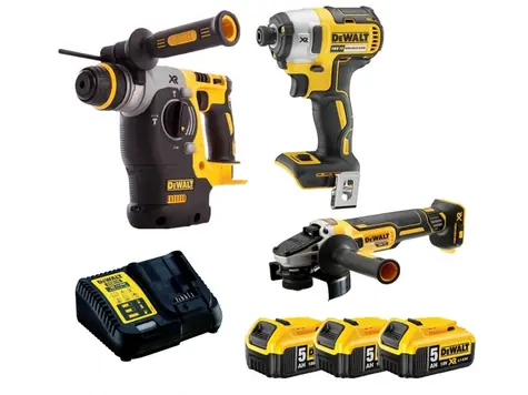 DeWalt DCK305P3T / Aku sada DeWalt DCH273 + DCF887 + DCG405 / 3x Aku 5.0Ah / 2x kufor / nabíjačka