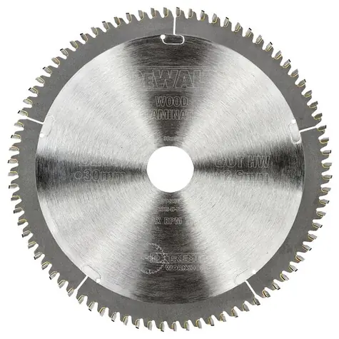DeWalt DT4286 / Pílový kotúč pre kotúčové píly / Priemer 216x30 mm / Šírka rezu 2.6 mm / Počet zubov 80