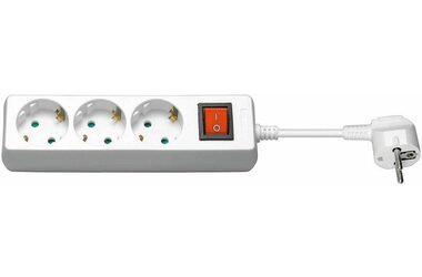 MicroConnect Predlžovacia šnúra 3 zásuvky 1.5m biela / s vypínačom / Schuko