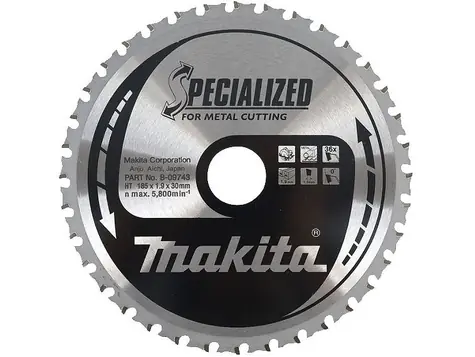Makita B-09743 / pílový kotúč na kov / priemer 185 x 30mm / počet zubov 36