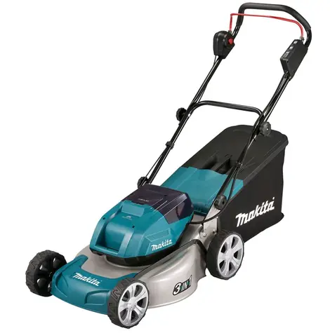 Makita DLM463Z / Aku Kosačka na trávu / 2x 18V / 3300 ot-min / až 800 m2 / záber 46 cm / kôš 60 l / Bez aku