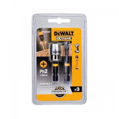 DEWALT DT70536T EXTREME TORSION Ph2 / sada bitov / 50 mm / 2 ks + magnetický držiak
