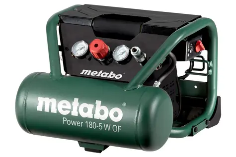 Metabo POWER 180-5 W OF / Bezolejový kompresor / 1100W / 5L / Tlak 8 bar / 90 l/min