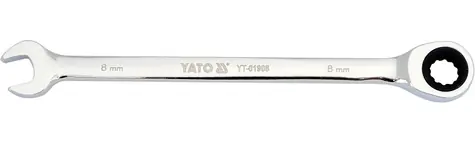 YATO YT-01908 / Kľúč očkoplochý račňový 8 mm / 141 mm