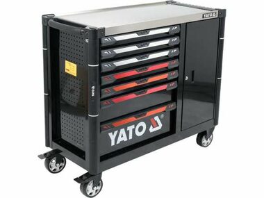 YATO YT-09033 Skrinka dielenská pojazdná prázdna 7 zásuviek + úložisko / 1100x990x480mm