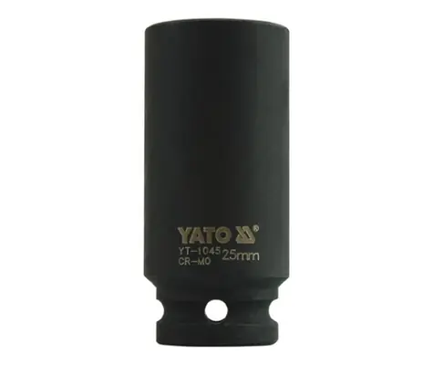YATO YT-1045 / Nadstavec 1/2" rázový šesťhranný hlboký 25 mm / CrMo