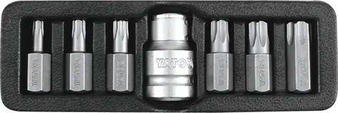 YATO YT-0416 / Sada bitov 7 ks TORX s otvorom