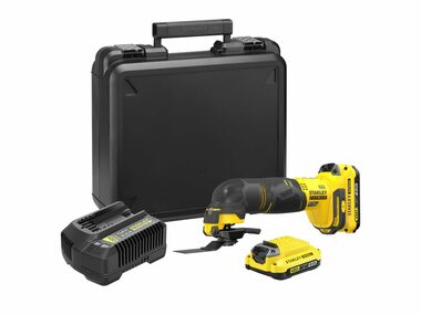Stanley V20 SFMCE500D2K / Aku multifunkčná oscilačná brúska / 18V / 12000osc.-min / 2x 2.0Ah