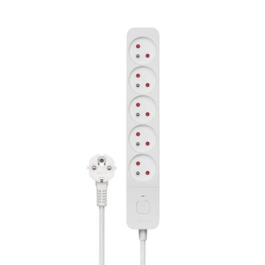 SAVIO LZ-09 Predlžovací prívod 5 zásuviek 3m biela / vypínač
