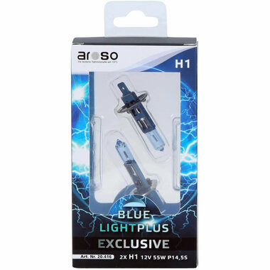 Aroso Autožiarovky Light Plus H1 12V 55W P14.5s sada 2ks - blue / xenónový efekt