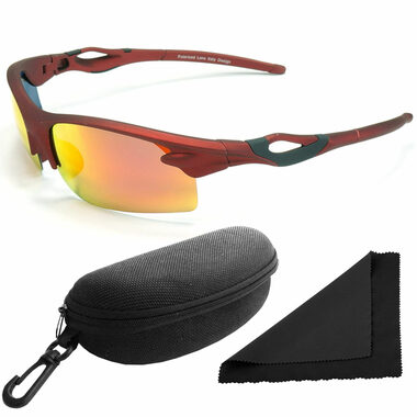 Polarized Okuliare slnečné 174 - obrúčky červené - sklá červeno-zlatá zrkadlové / polarizačné sklá